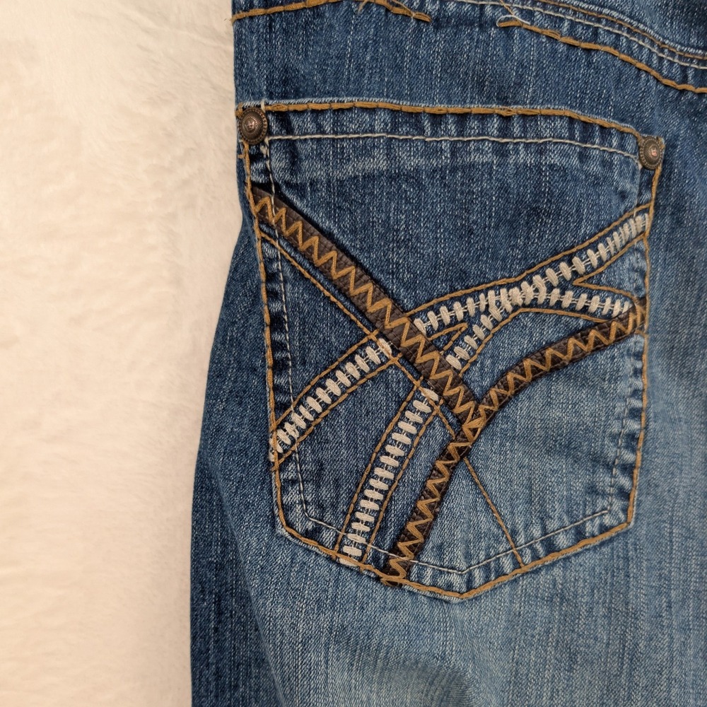 VTG Royal Premium Jeans Men 38x31 Blue Straight Baggy Embroidered Streetwear Y2K - Picture 9 of 11